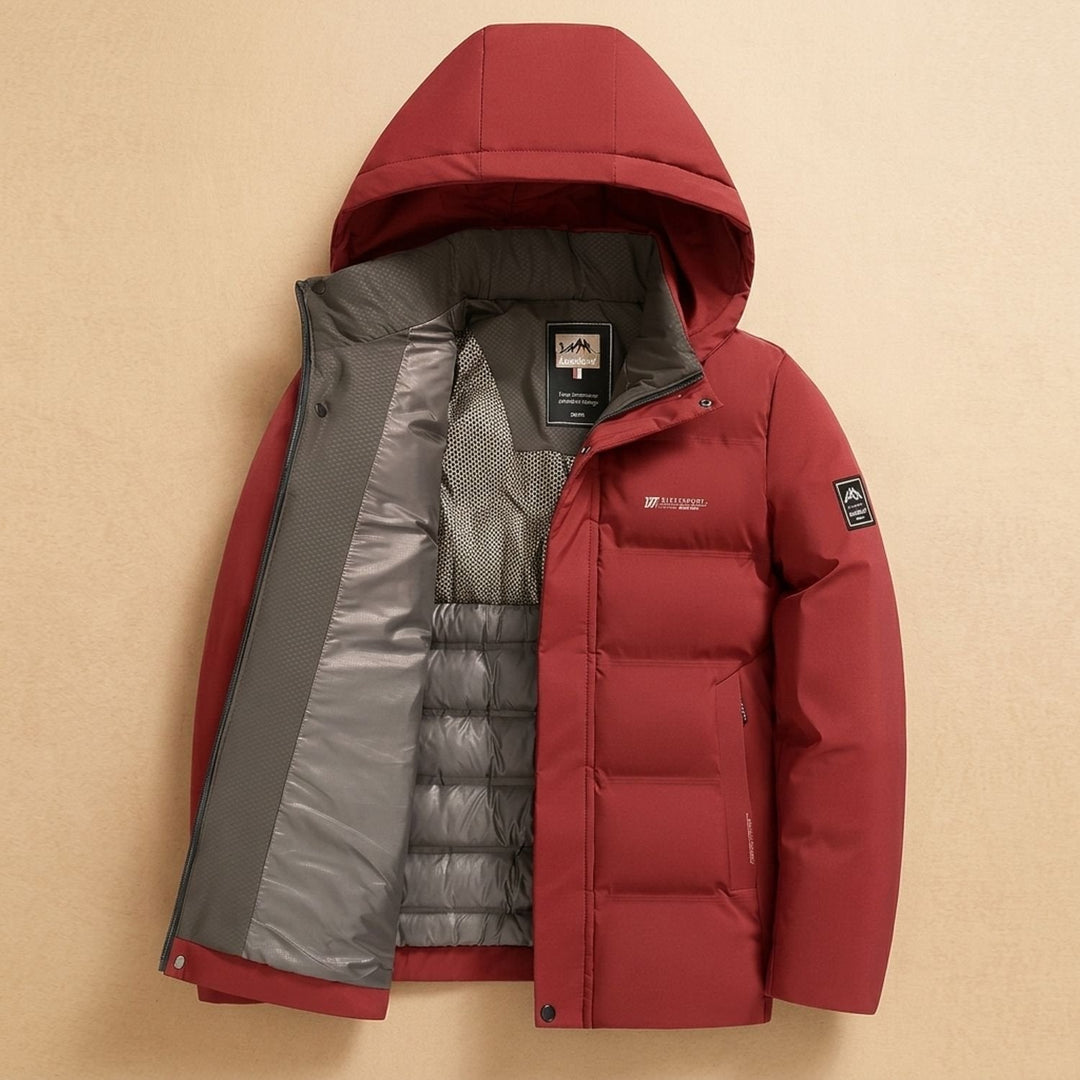 Rolvek | Herren Winterjacke Gesteppt mit Kapuze - Olive Green - Image 16