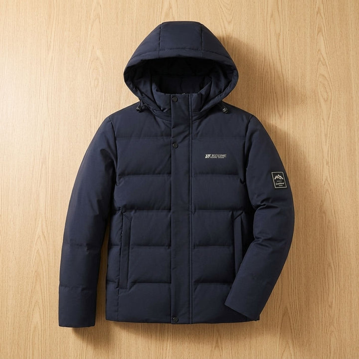 Rolvek | Herren Winterjacke Gesteppt mit Kapuze - Olive Green - Image 17