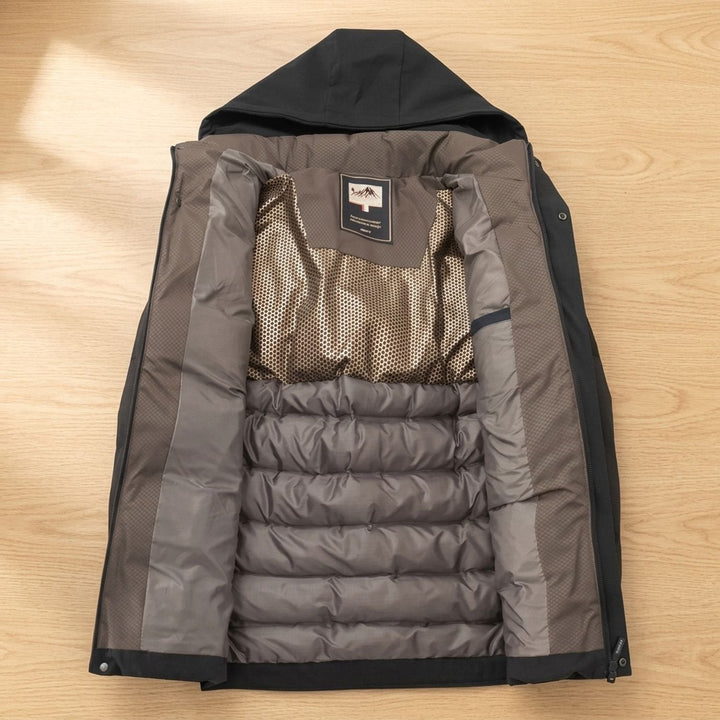 Rolvek | Herren Winterjacke Gesteppt mit Kapuze - Olive Green - Image 19