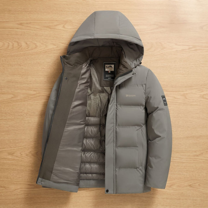 Rolvek | Herren Winterjacke Gesteppt mit Kapuze - Olive Green - Image 2