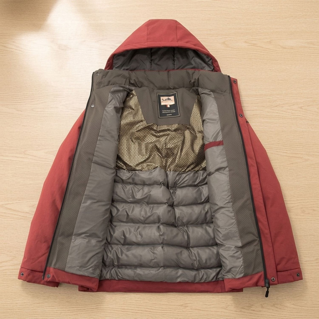 Rolvek | Herren Winterjacke Gesteppt mit Kapuze - Olive Green - Image 21