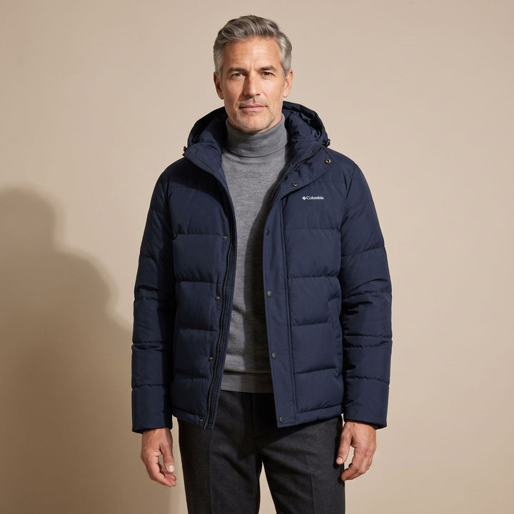 Rolvek | Herren Winterjacke Gesteppt mit Kapuze - Olive Green - Image 3