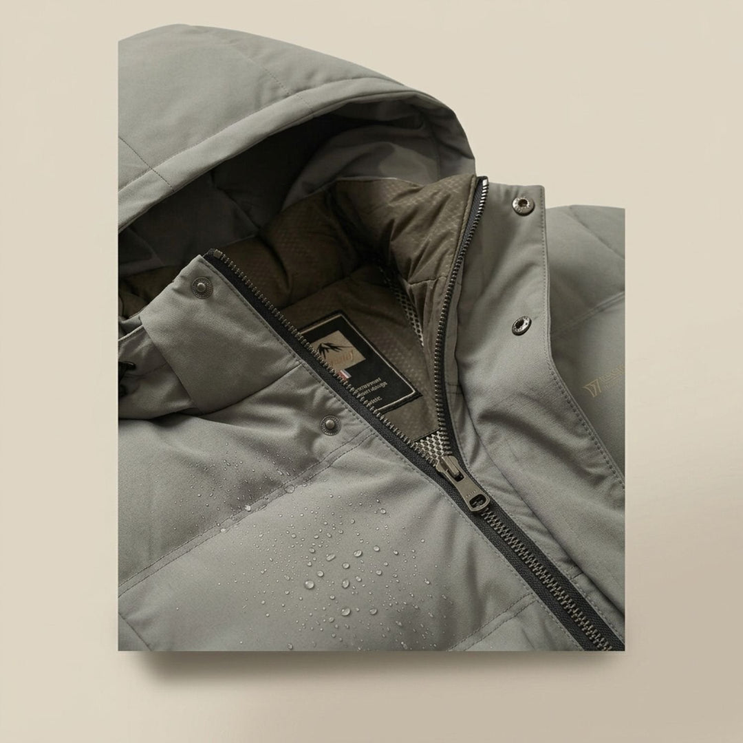 Rolvek | Herren Winterjacke Gesteppt mit Kapuze - Olive Green - Image 7