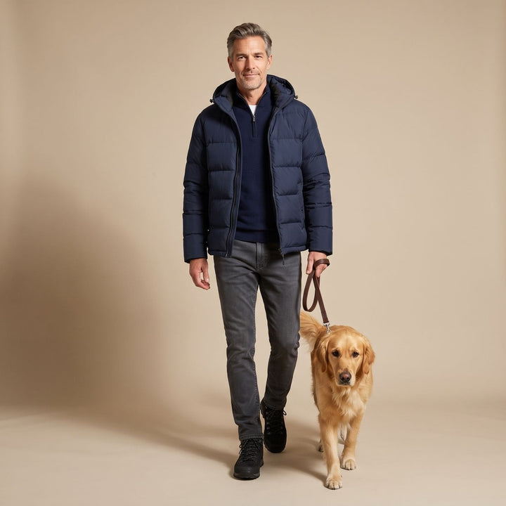 Rolvek | Herren Winterjacke Gesteppt mit Kapuze - Olive Green - Image 9