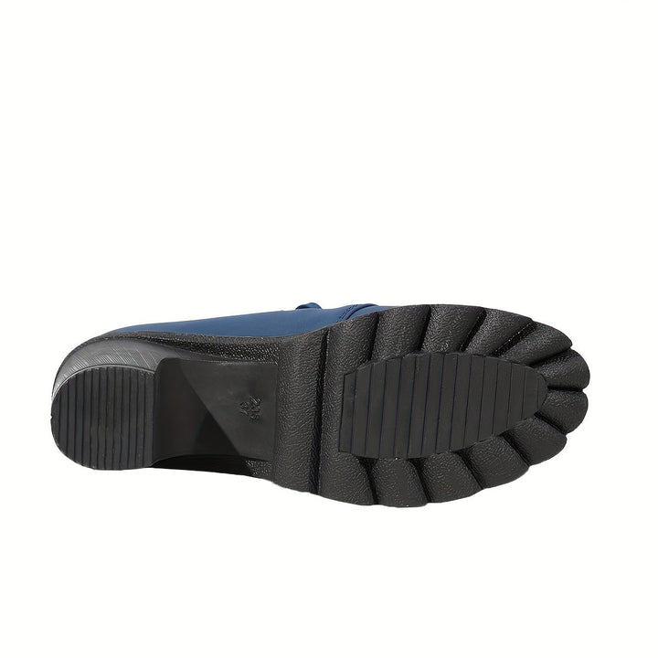 Rolveka | Damen Stiefelette mit Blockabsatz Schnürer - Navy - Image 4