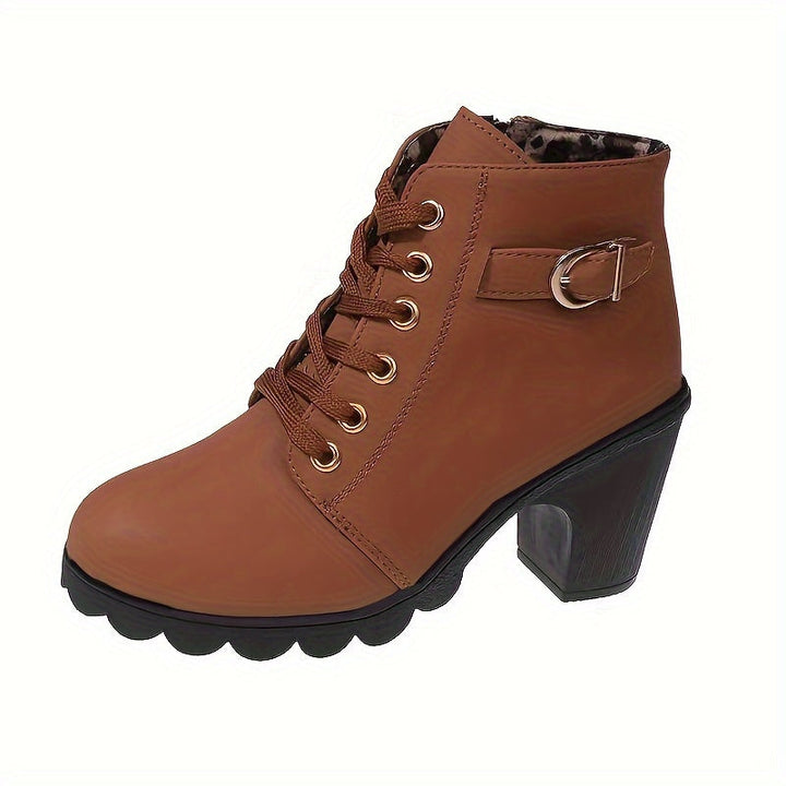 Rolveka | Damen Stiefelette mit Blockabsatz Schnürer - Navy - Image 9