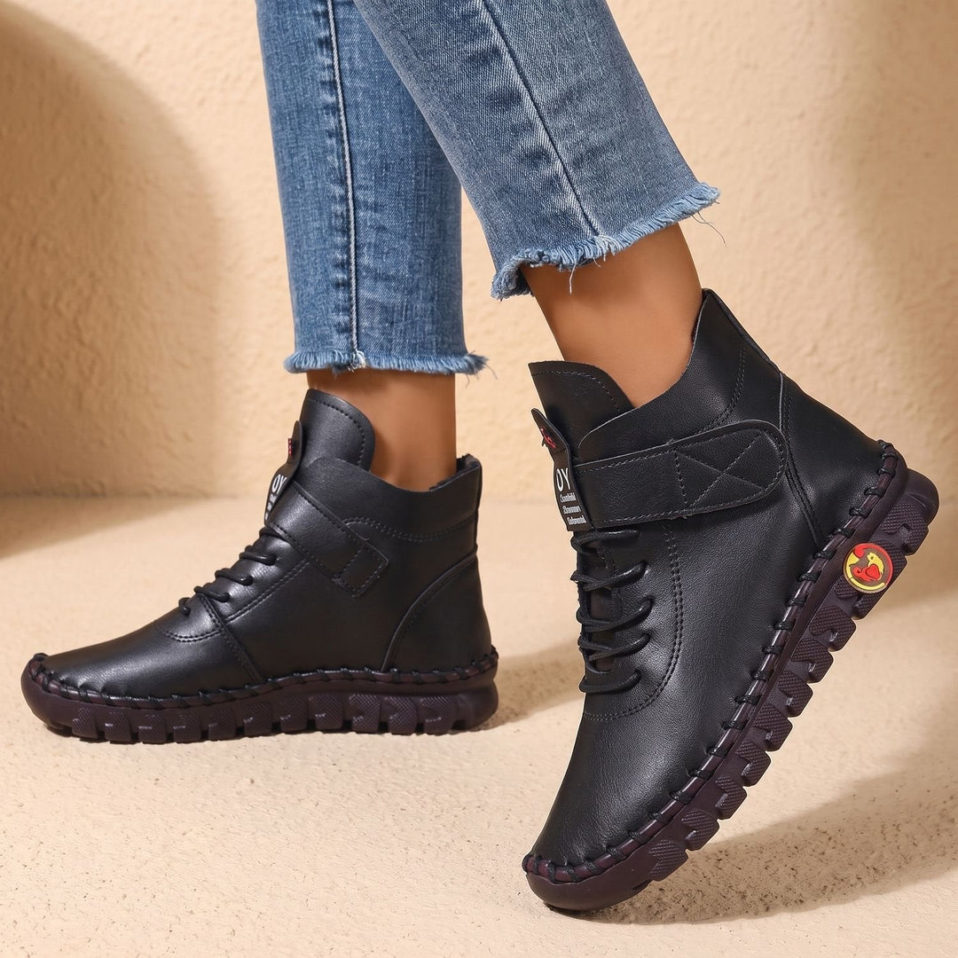 Rolveka | Damen Stiefeletten Klettverschluss Profilsohle - Image 3