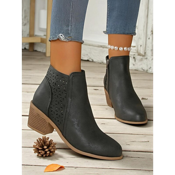 Rolvena | Damen Stiefeletten Blockabsatz Cutout - Image 14
