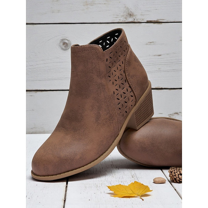 Rolvena | Damen Stiefeletten Blockabsatz Cutout - Image 4
