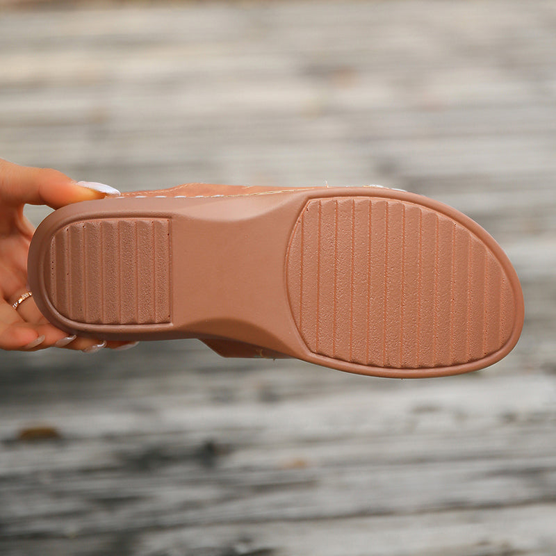 Rolvike | Damen Hausschuhe Bestickter Schlupfschuh - Brown - Image 7