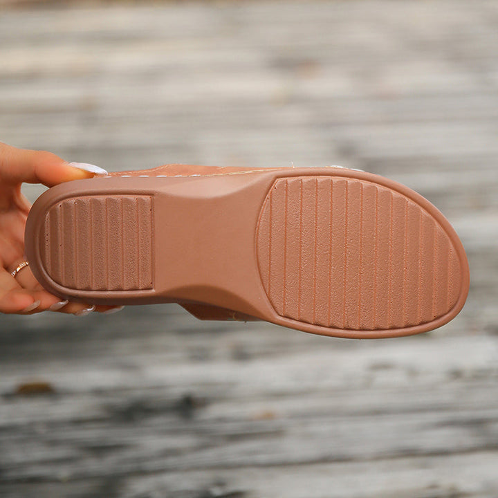 Rolvike | Damen Hausschuhe Bestickter Schlupfschuh - Brown - Image 7