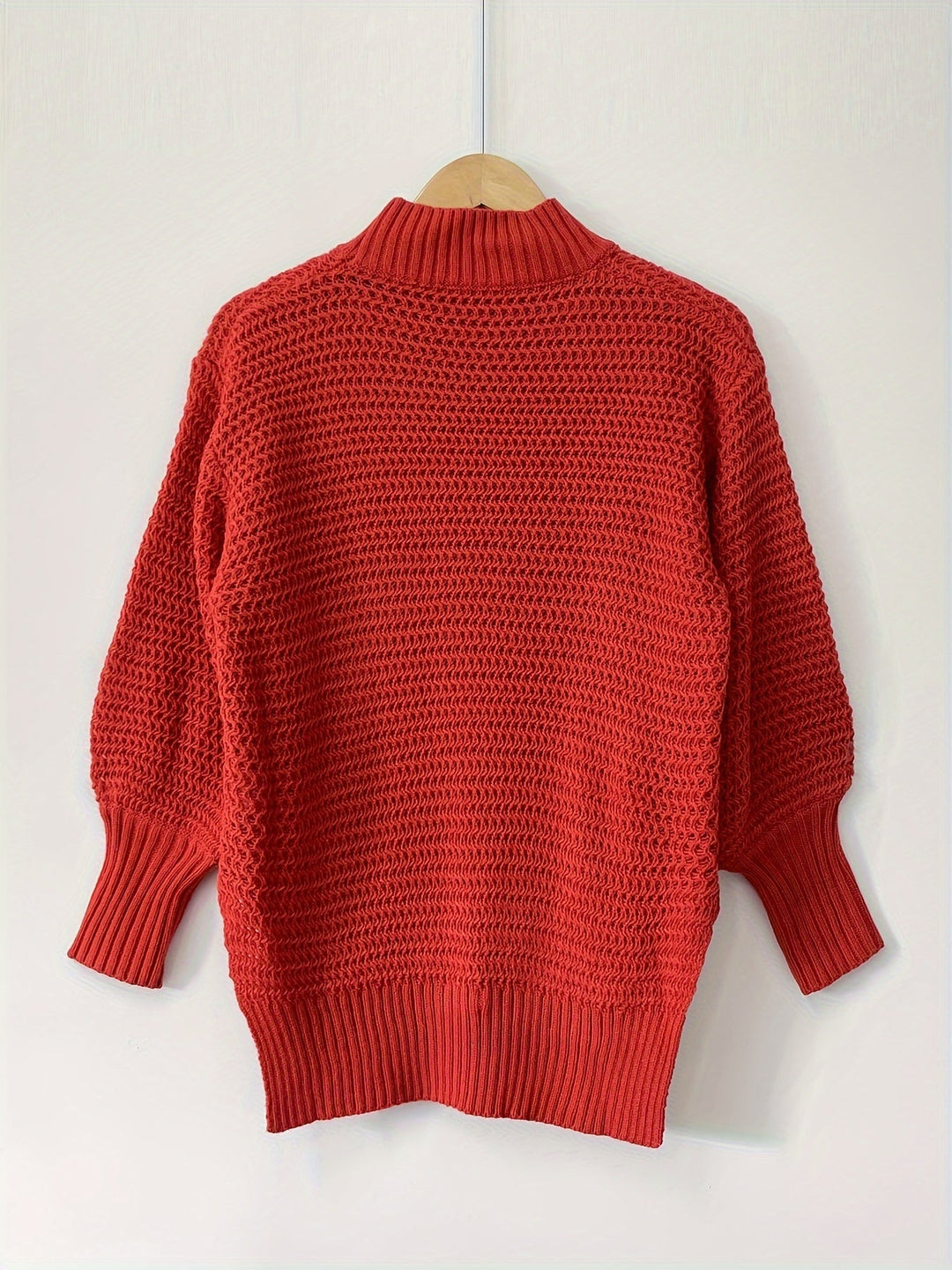 Rolvina | Damen Oversized Strickpullover Grober Strick - Red - Image 4