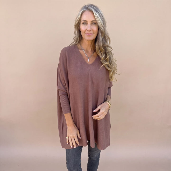 Rolvinde | Damen Oversize Strickpullover Tunika - Mustard - Image 2