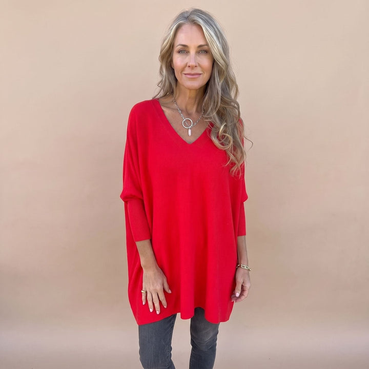 Rolvinde | Damen Oversize Strickpullover Tunika - Mustard - Image 7
