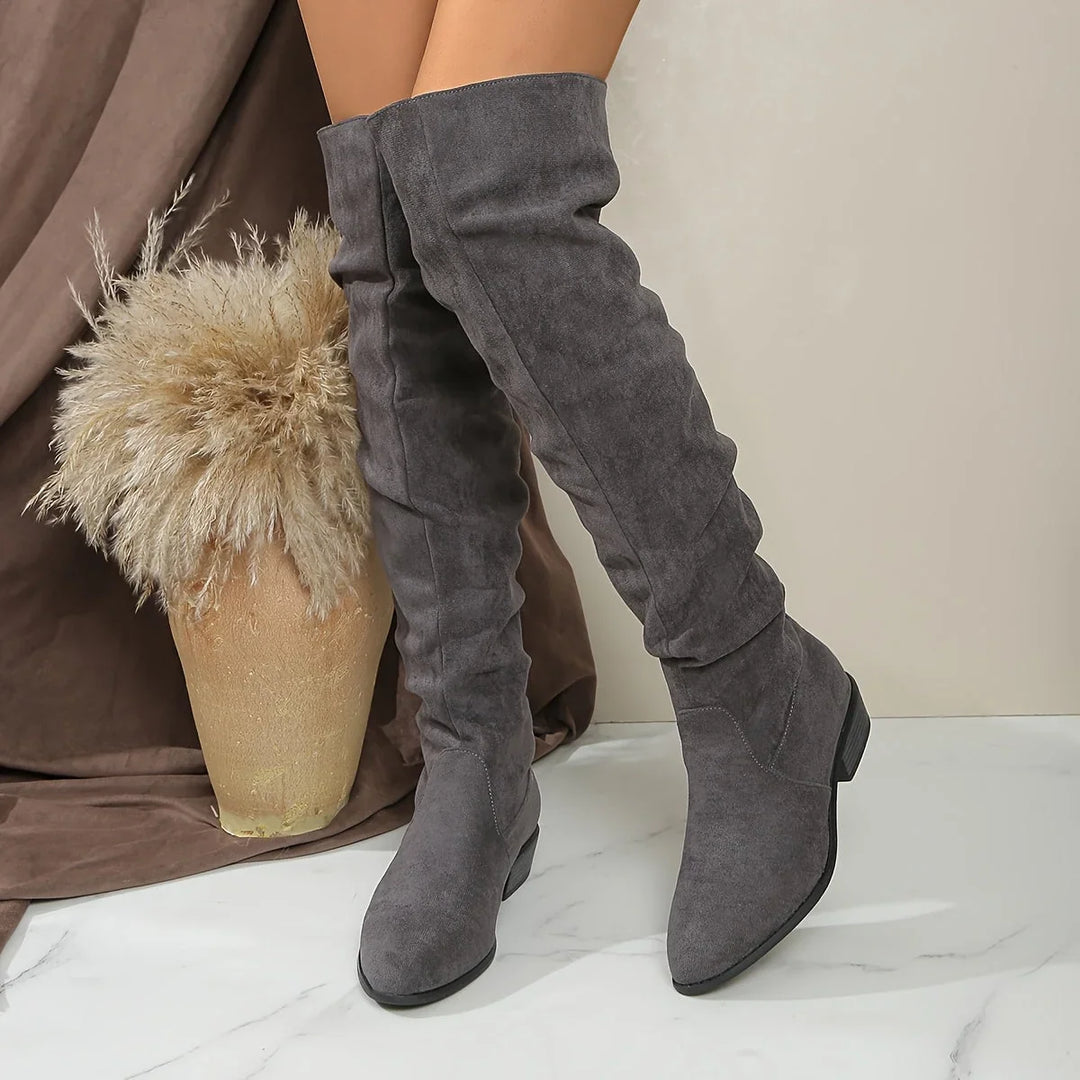 Rolvindra | Damen Overknee Winterstiefel - Black - Image 5