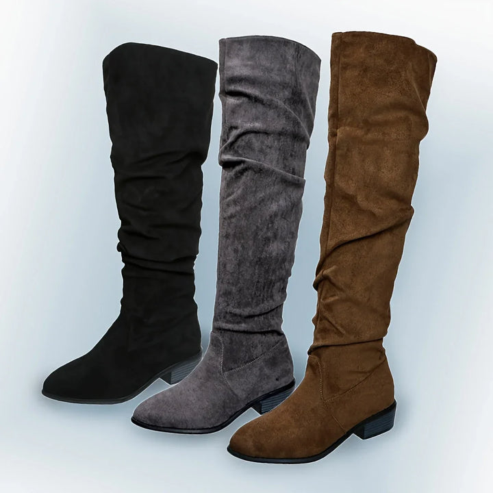 Rolvindra | Damen Overknee Winterstiefel - Black - Image 6