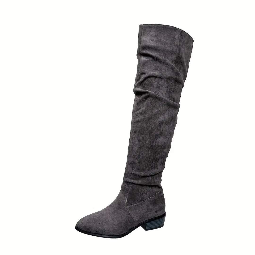 Rolvindra | Damen Overknee Winterstiefel - Black - Image 9