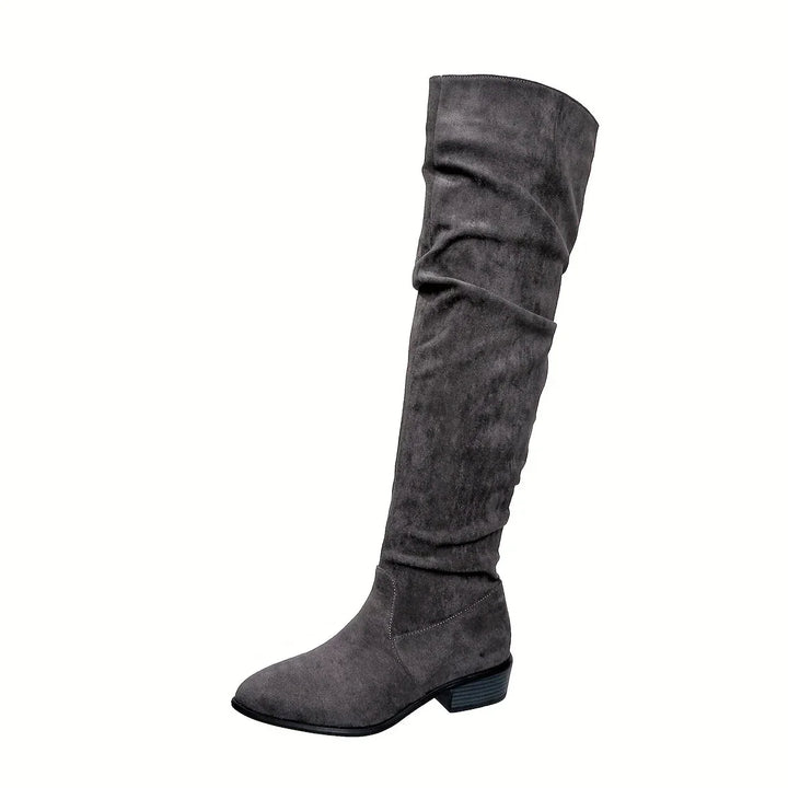 Rolvindra | Damen Overknee Winterstiefel - Black - Image 9