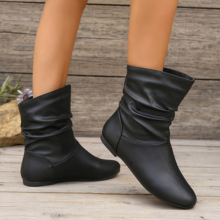 Runika | Damen Schlupfstiefel Flach - Brown - Image 5