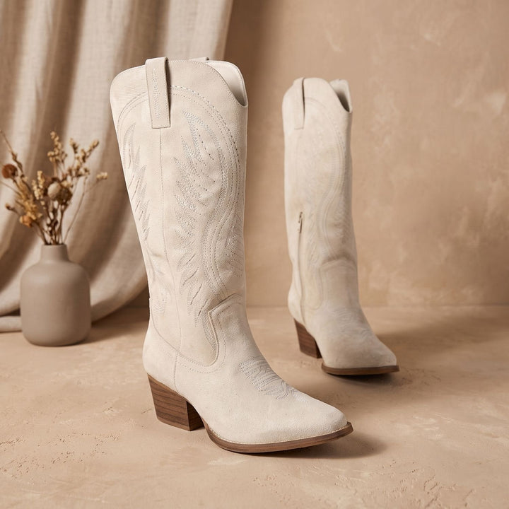 Selvinde | Damen Kniehohe Stiefel Western Blockabsatz - Image 2
