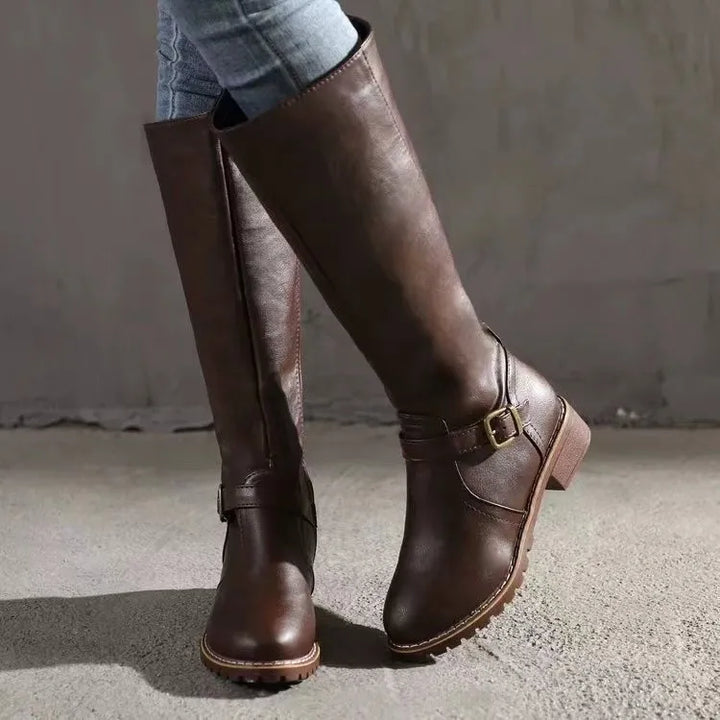 Selvona | Damen Kniehohe Stiefel Blockabsatz - Image 3