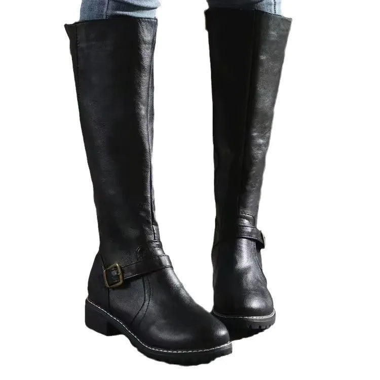 Selvona | Damen Kniehohe Stiefel Blockabsatz - Image 5