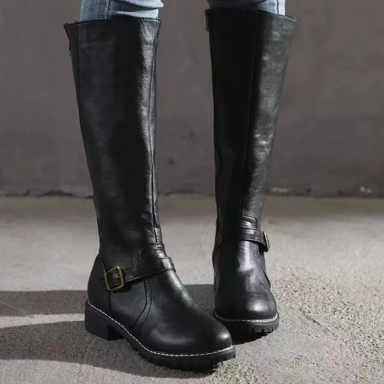 Selvona | Damen Kniehohe Stiefel Blockabsatz - Image 7