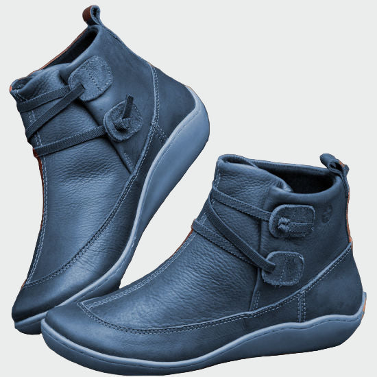 Selvorn | Damen Stiefeletten Leder Knöchelboots - Brown - Image 4