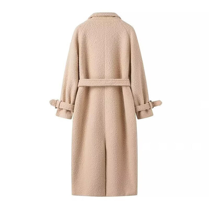 Selvwyn | Damen Langer Teddymantel mit Bindegürtel - Beige - Image 3