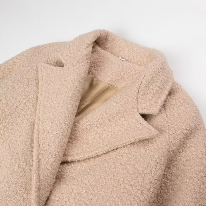 Selvwyn | Damen Langer Teddymantel mit Bindegürtel - Beige - Image 4