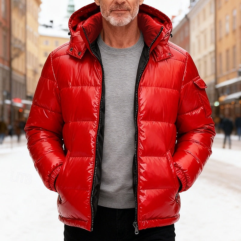 Sigurd | Herren Steppjacke mit Kapuze Winterjacke - Red - Image 1