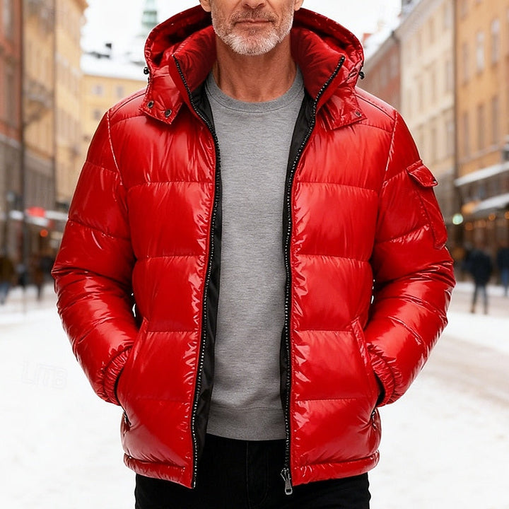 Sigurd | Herren Steppjacke mit Kapuze Winterjacke - Red - Image 1