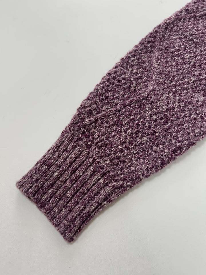 Solvane | Damen Strickkleid mit Zopfmuster - Purple - Image 6