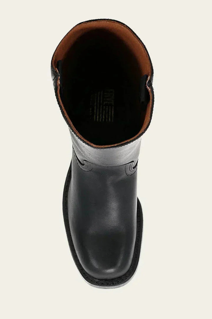 Solvara | Damen Kniehohe Stiefel Westernstil - Dark Brown - Image 11