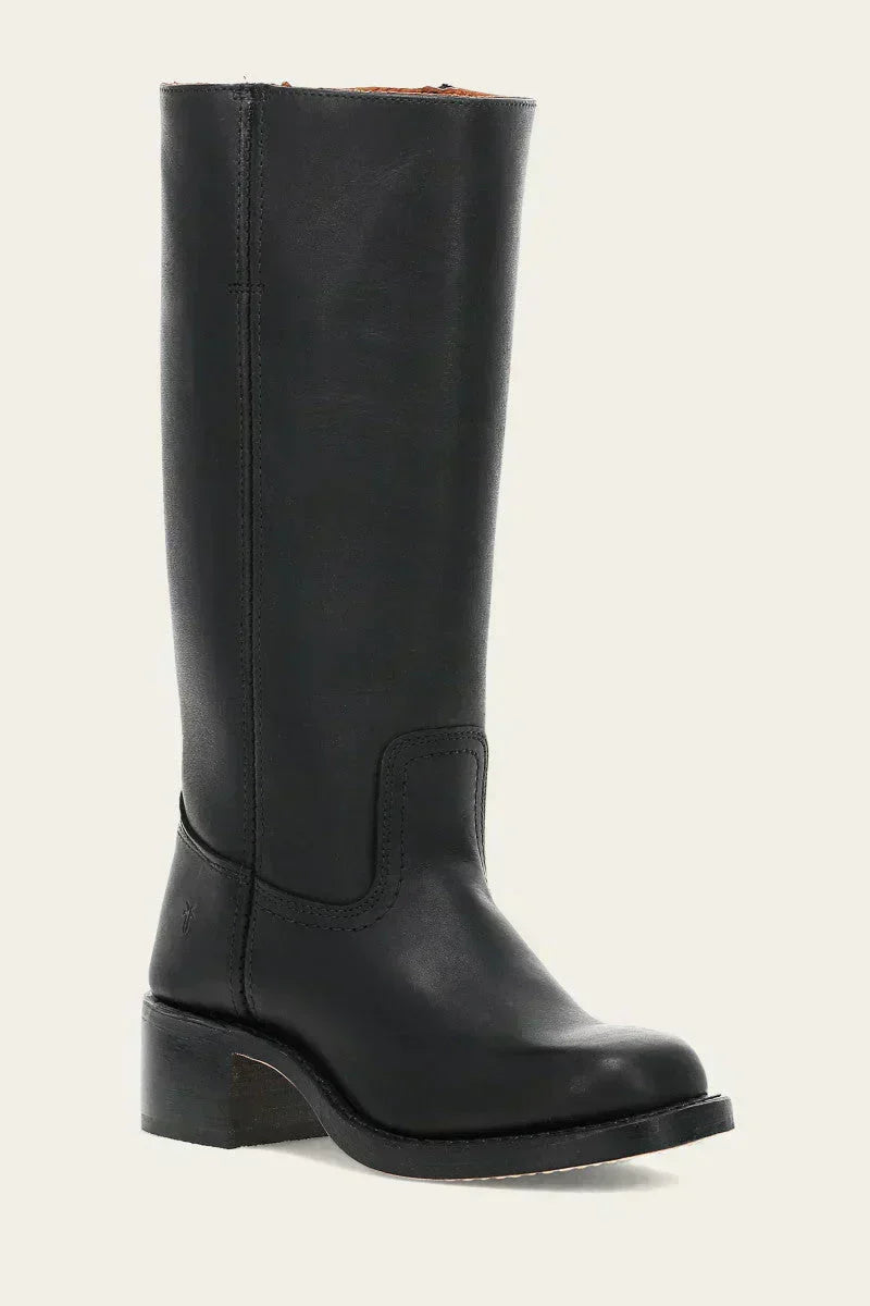 Solvara | Damen Kniehohe Stiefel Westernstil - Dark Brown - Image 12
