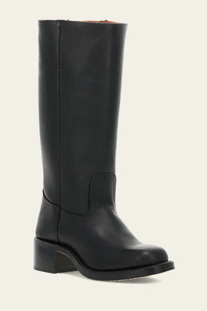Solvara | Damen Kniehohe Stiefel Westernstil - Dark Brown - Image 12