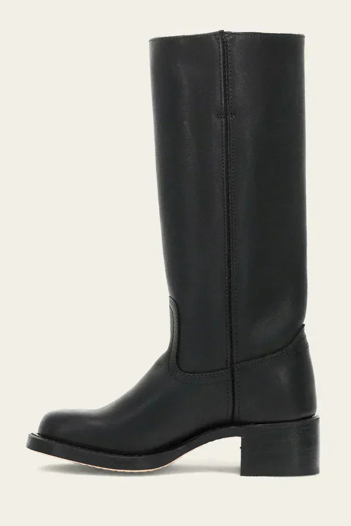 Solvara | Damen Kniehohe Stiefel Westernstil - Dark Brown - Image 14