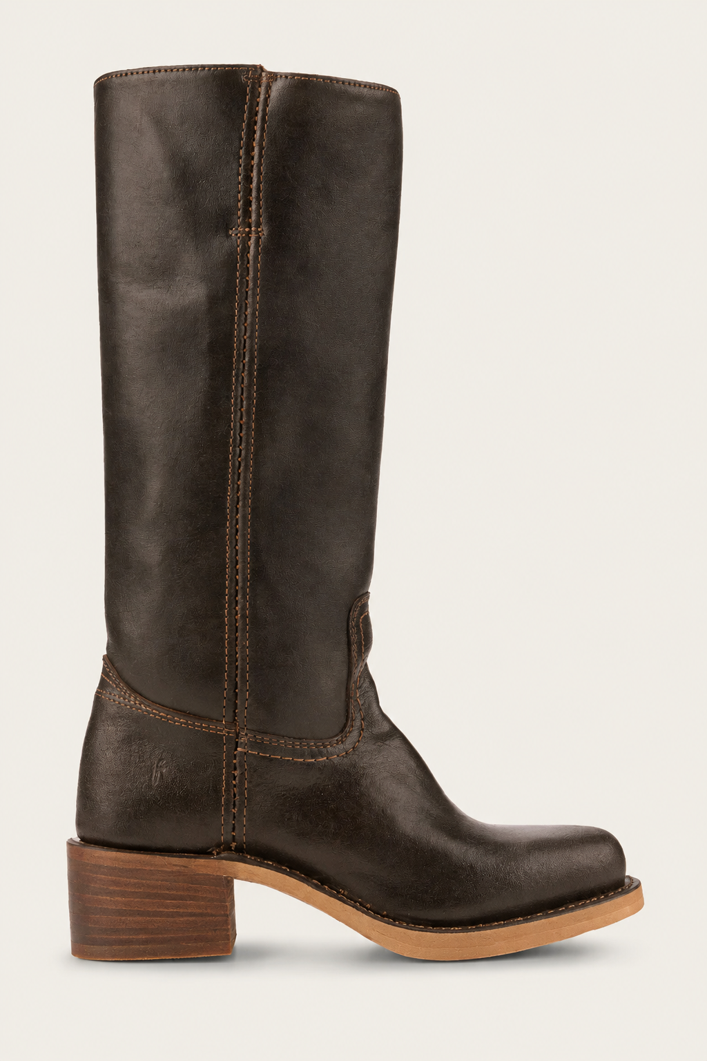 Solvara | Damen Kniehohe Stiefel Westernstil - Dark Brown - Image 3
