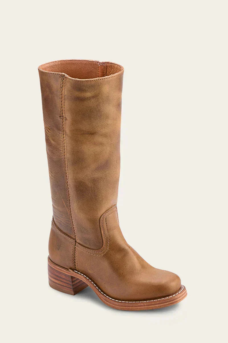 Solvara | Damen Kniehohe Stiefel Westernstil - Dark Brown - Image 7
