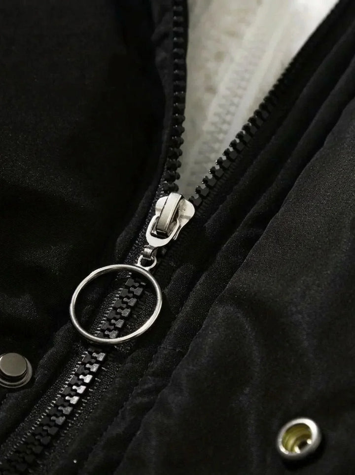 Solveika | Damen Winterjacke Gesteppt mit Kapuze - Black - Image 3
