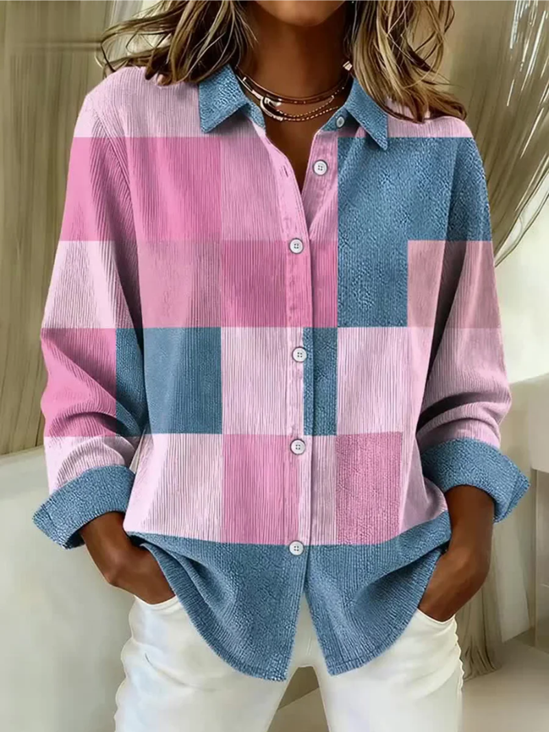 Solvinde | Damen Strickjacke Kariert Langarm - Image 1