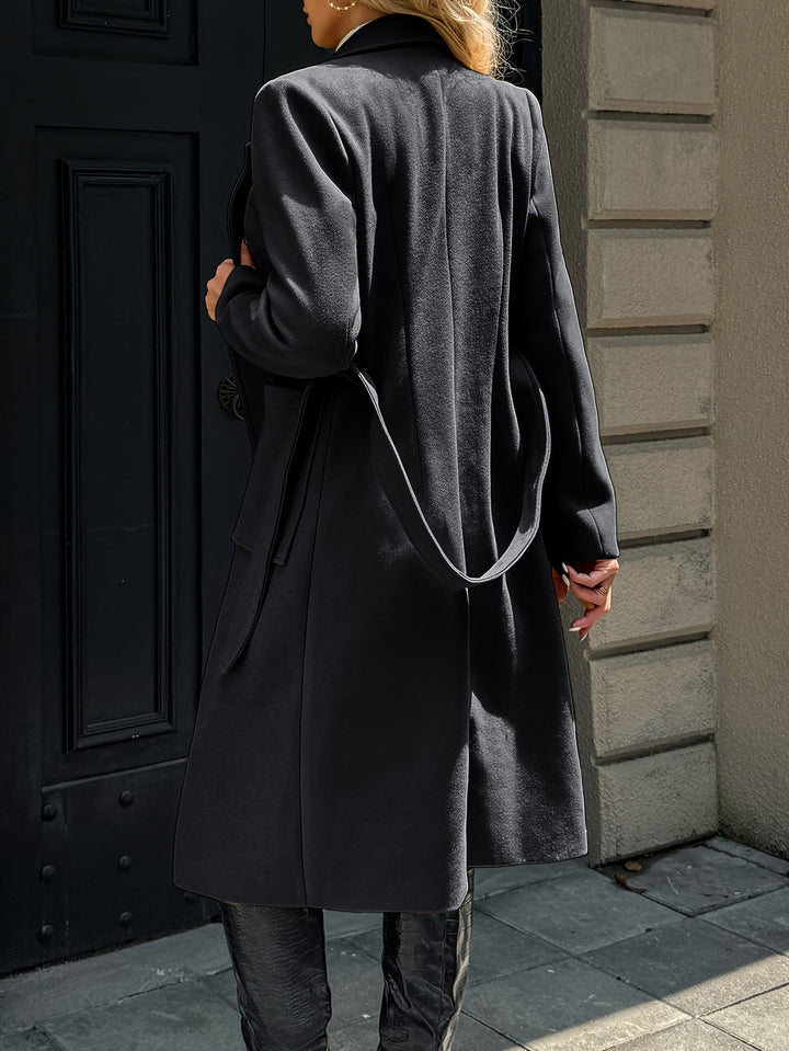 Soraya | Damen Wintermantel mit Gürtel - Camel - Image 14