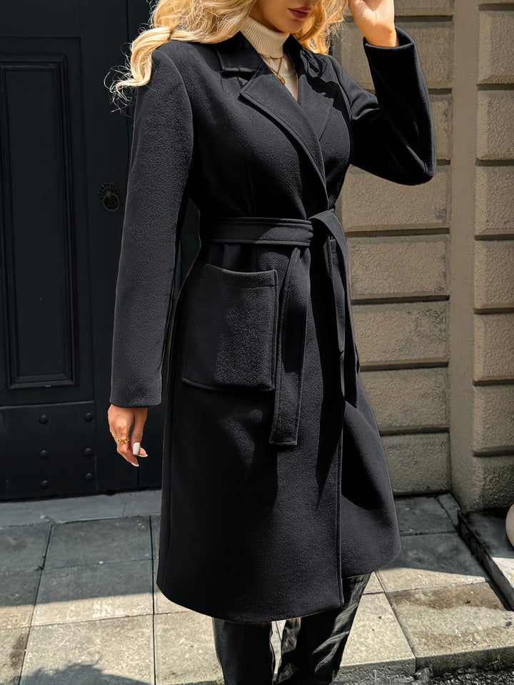 Soraya | Damen Wintermantel mit Gürtel - Camel - Image 16