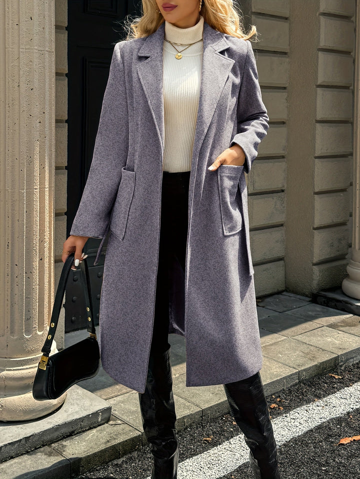 Soraya | Damen Wintermantel mit Gürtel - Camel - Image 20