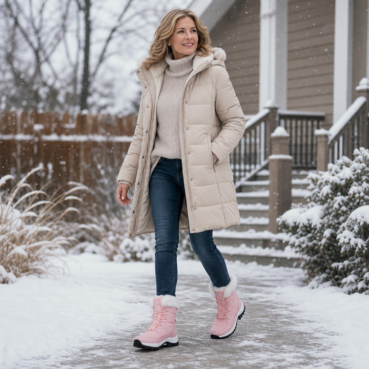 Sylveke | Damen Winterstiefel Gefüttert Schneestiefel - Light Pink - Image 3
