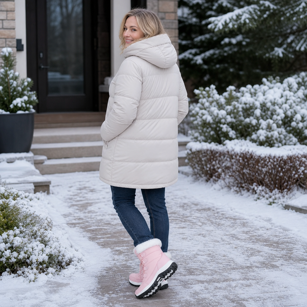 Sylveke | Damen Winterstiefel Gefüttert Schneestiefel - Light Pink - Image 5