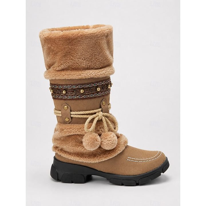 Telvaine | Damen Winterstiefel mit Felloptik - Camel - Image 5