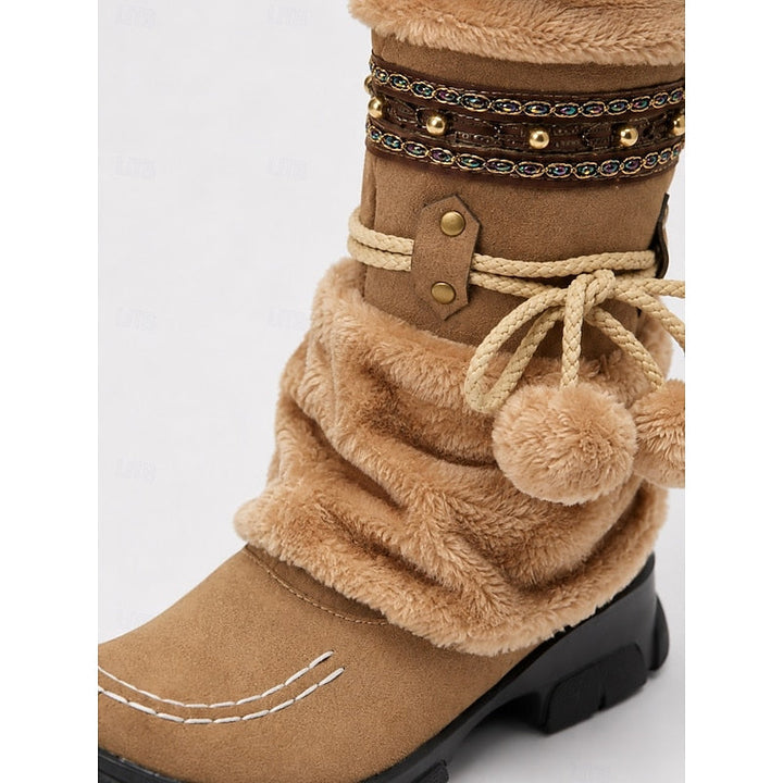 Telvaine | Damen Winterstiefel mit Felloptik - Camel - Image 6