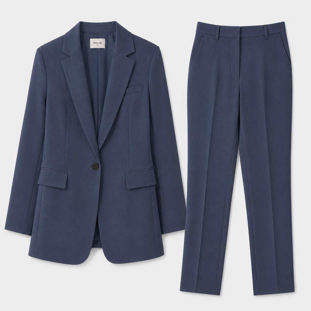 Telvindra | Damen Blazer Anzug Set mit Hose - Blue - Image 1