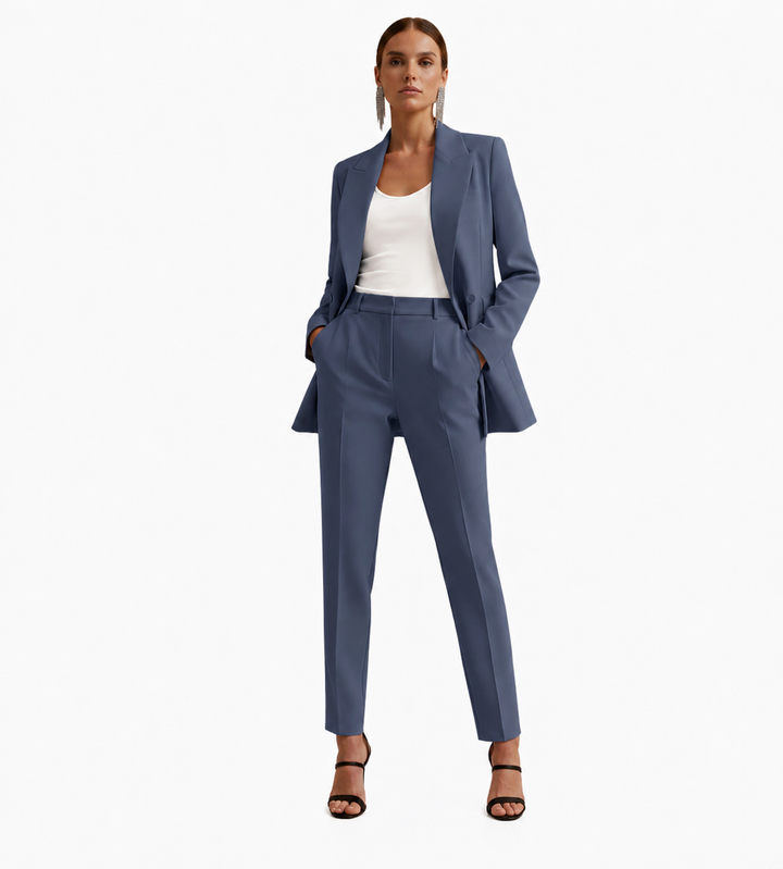 Telvindra | Damen Blazer Anzug Set mit Hose - Blue - Image 2